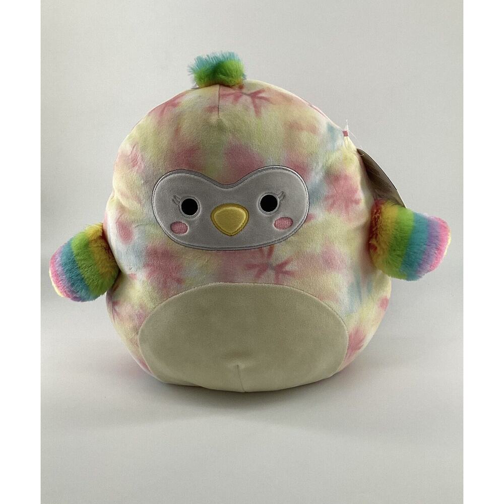SQUISHMALLOW Kellytoy 11" CARMELLA THE TIE DYE TOUCAN PLUSH - NwT